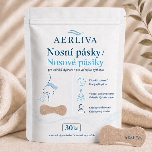 AERLIVA Nosní pásky 30 ks – pro volnější dýchání