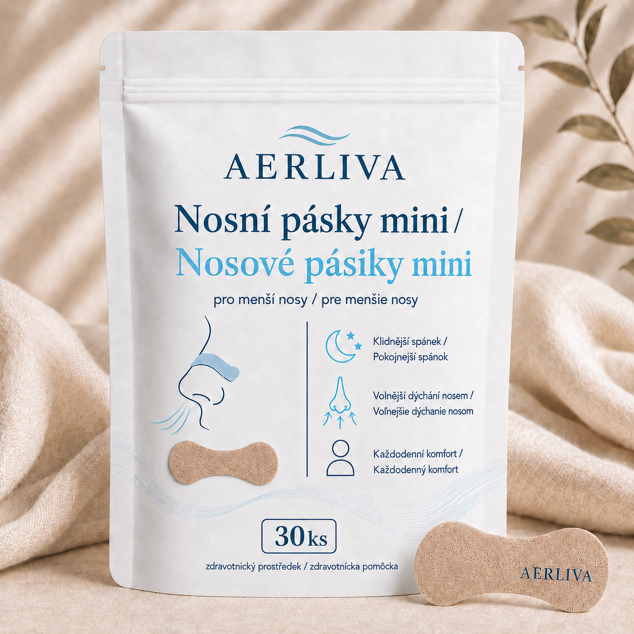 AERLIVA Nosní pásky mini 30 ks – pro menší nosy