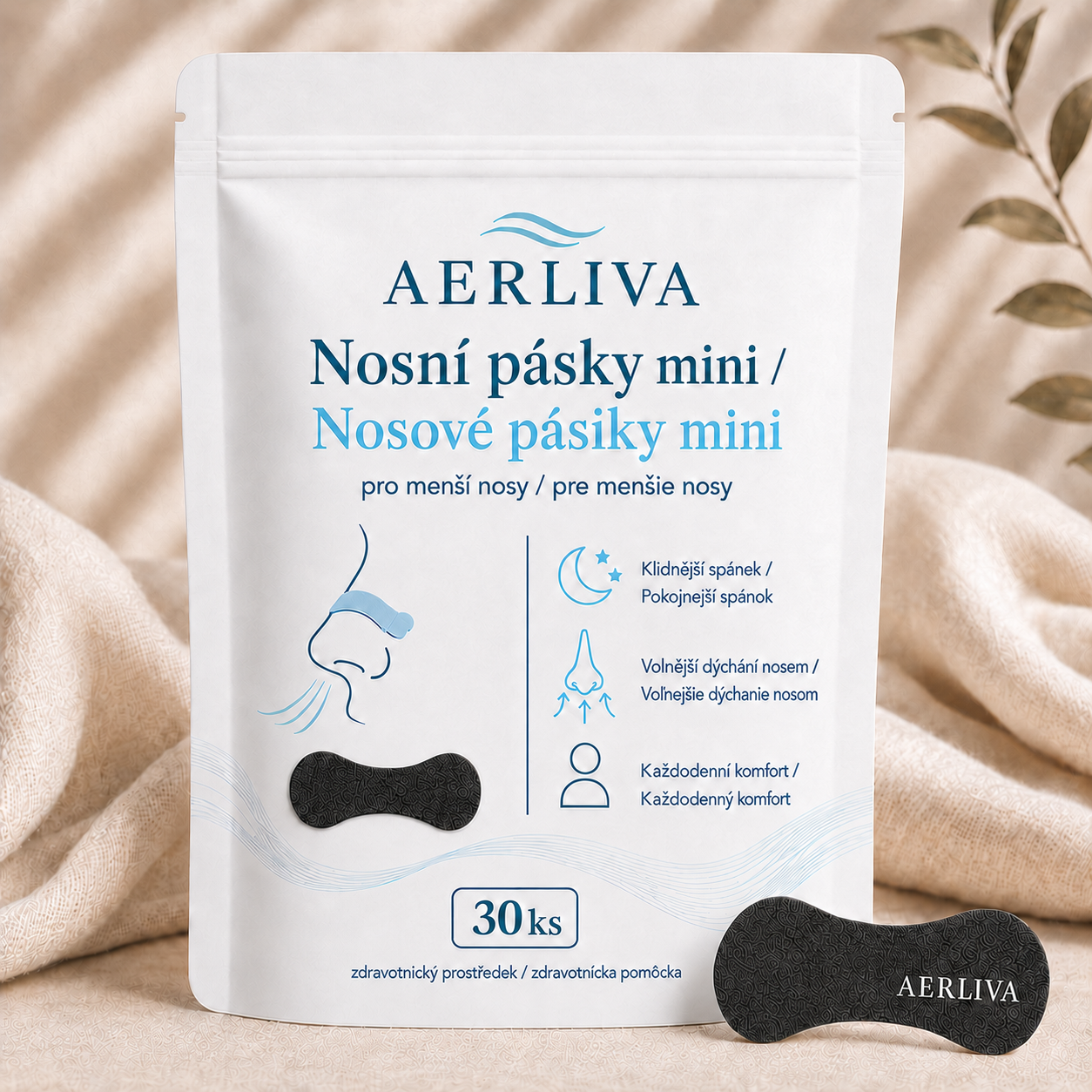 AERLIVA Nosní pásky mini 30 ks – pro menší nosy