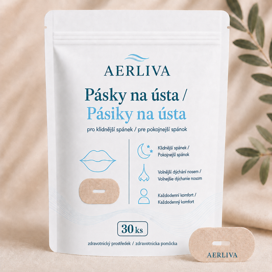 AERLIVA Pásky na ústa 30 ks – pro podporu dýchání nosem